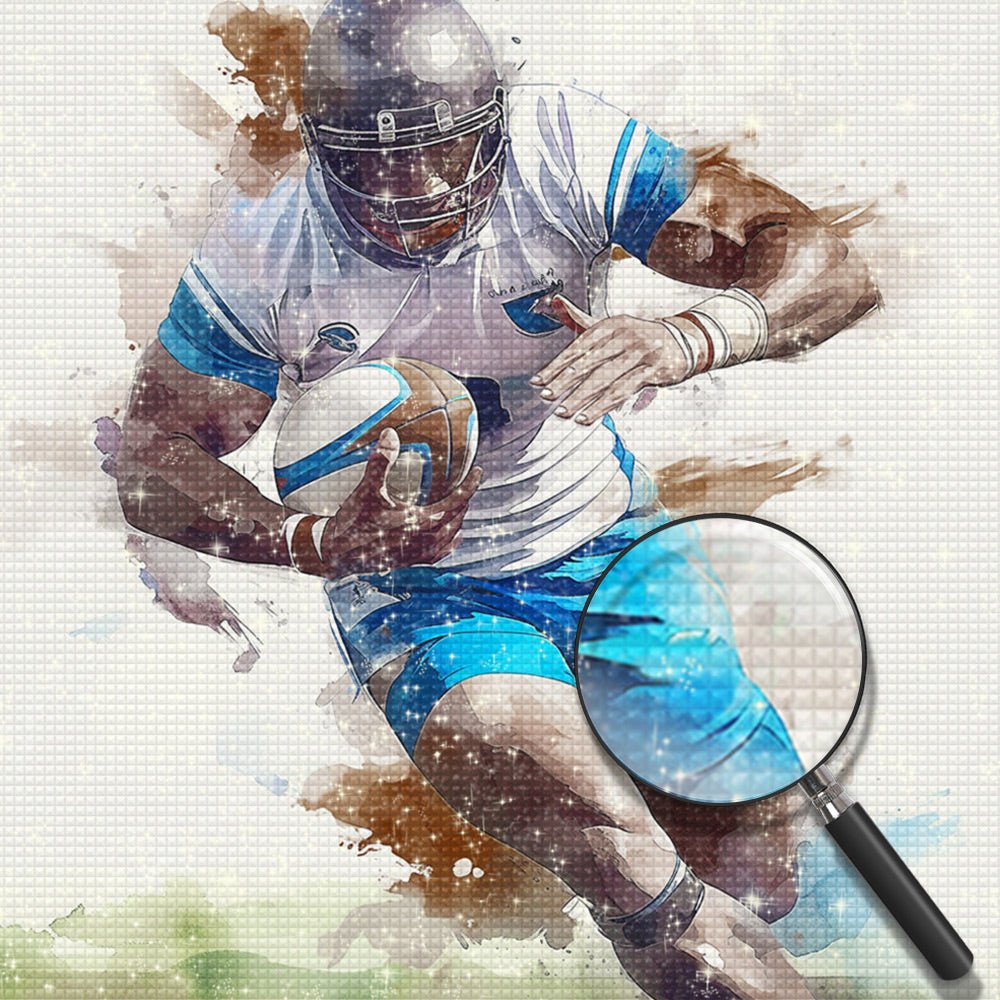 Rugbyspieler läuft Diamond Painting