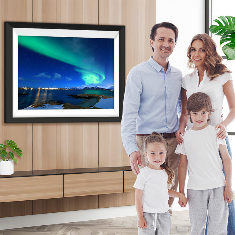 Ruhiges Meer im Polarlicht Diamond Painting