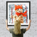 Schaukeln Katze Schnee Diamond Painting