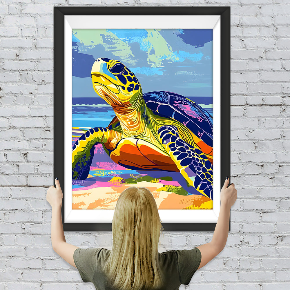 Schildkröte an der Küste Diamond Painting