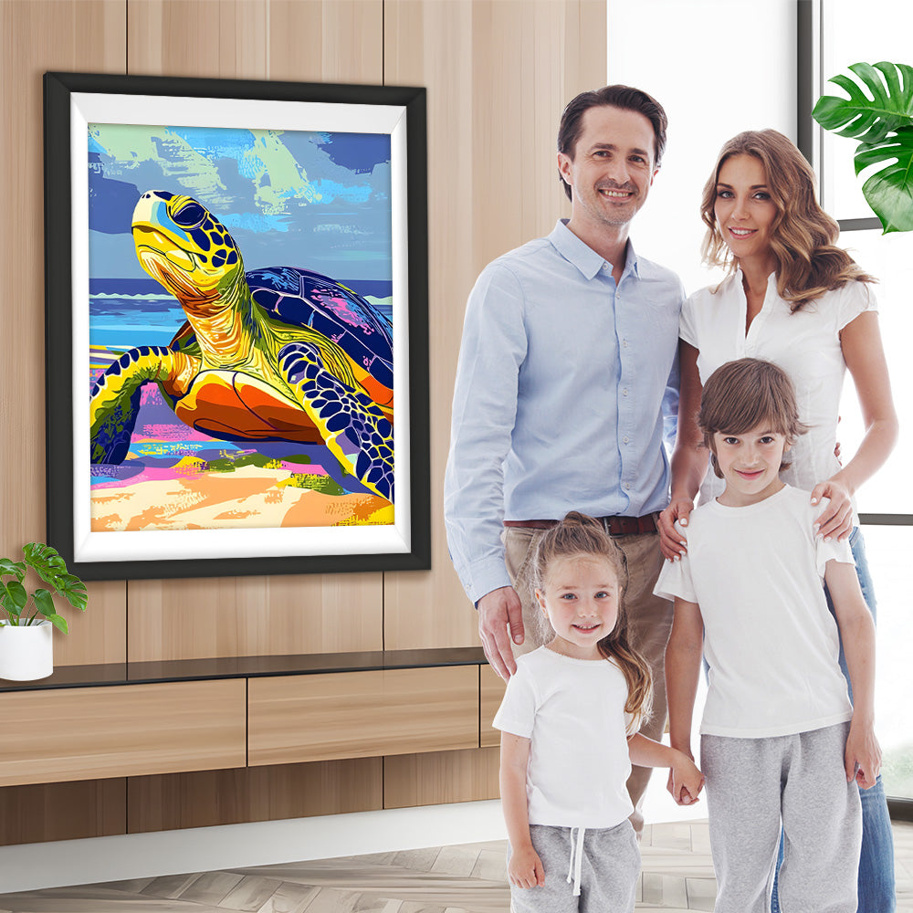 Schildkröte an der Küste Diamond Painting