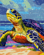 Schildkröte an der Küste Diamond Painting