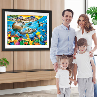 Schildkröten und bunte Meeresfische Diamond Painting