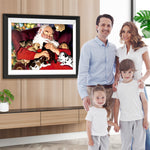 Schlafender Weihnachtsmann mit Katzen und Hunden Diamond Painting
