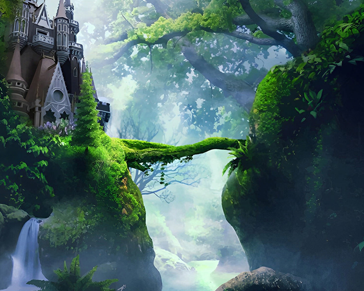 Schloss auf den Wilden Bergen Diamond Painting