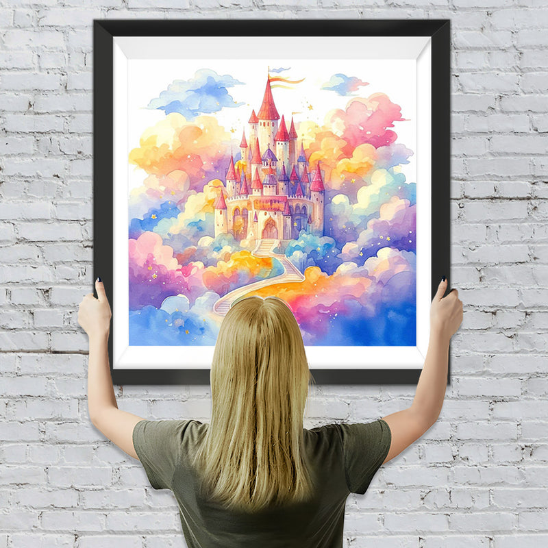 Schloss in Bunten Wolken Diamond Painting