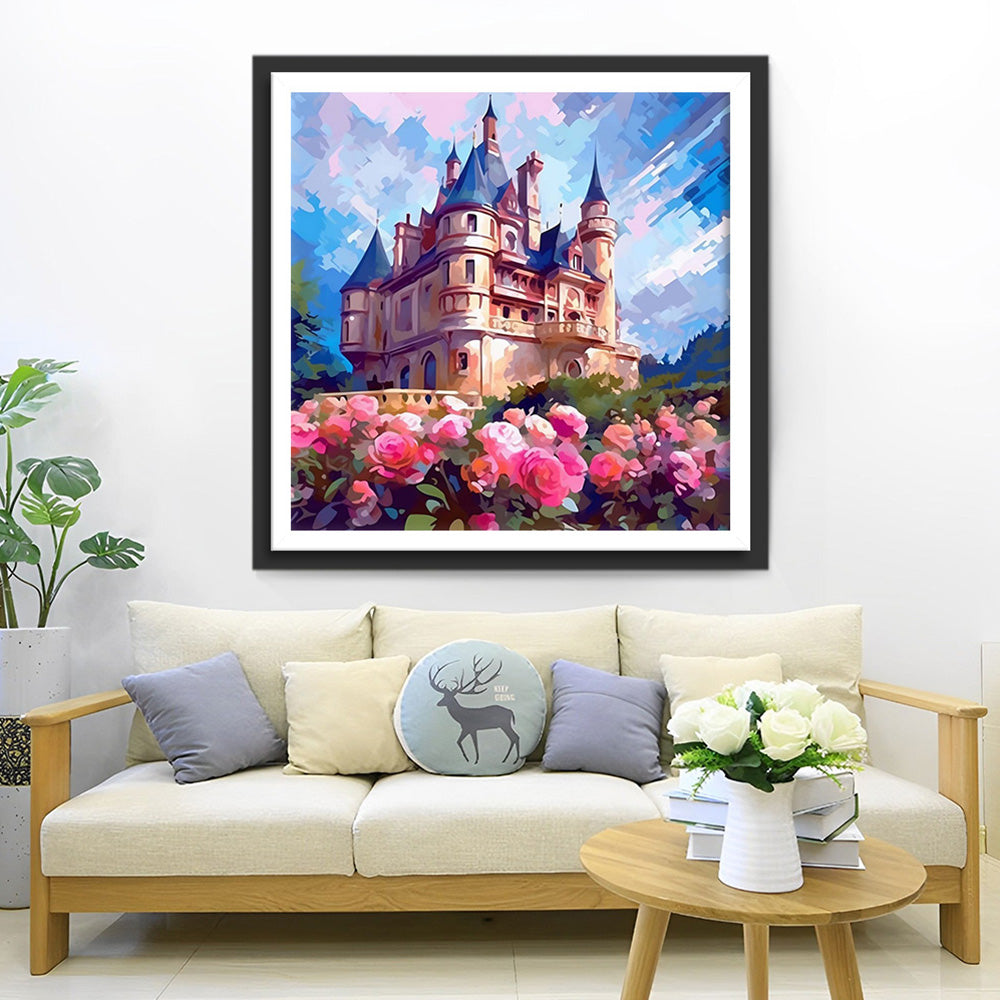 Schloss Rosa Rose Diamond Painting