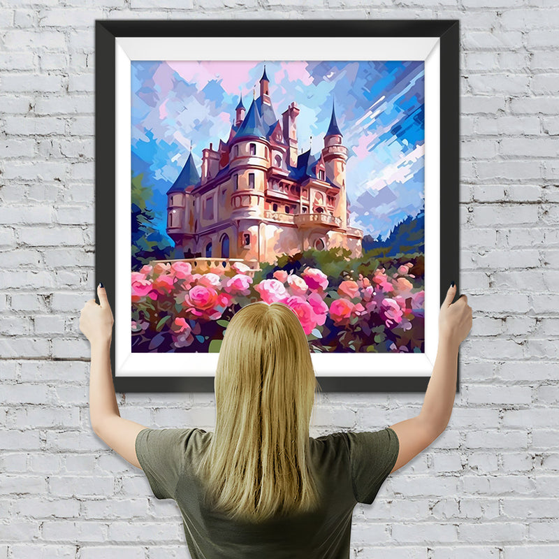 Schloss Rosa Rose Diamond Painting