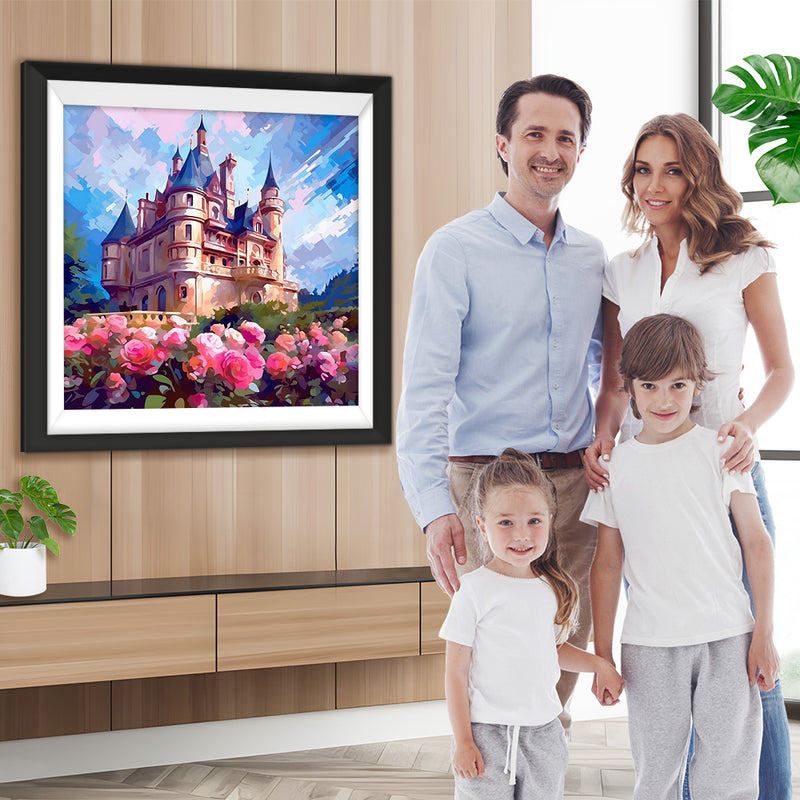 Schloss Rosa Rose Diamond Painting