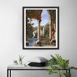 Schloss und Wasserfall Diamond Painting