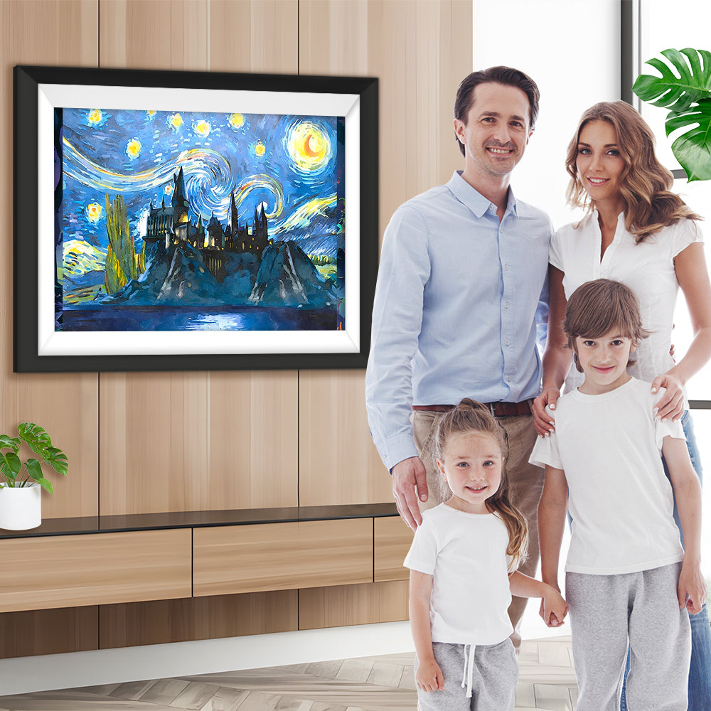 Schloss unter dem Sternenhimmel Diamond Painting