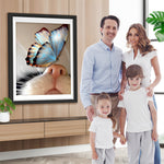 Schmetterling auf der Nase der Katze Diamond Painting