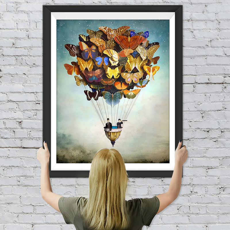 Schmetterling Heißluftballon Diamond Painting