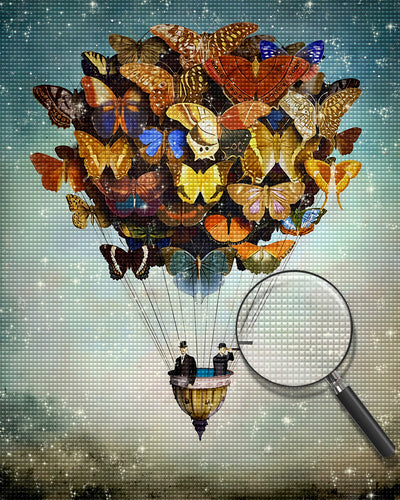 Schmetterling Heißluftballon Diamond Painting