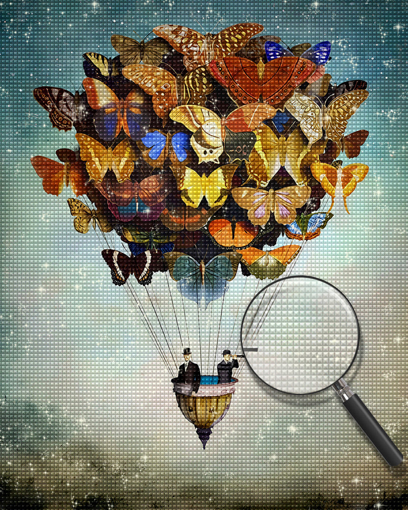 Schmetterling Heißluftballon Diamond Painting