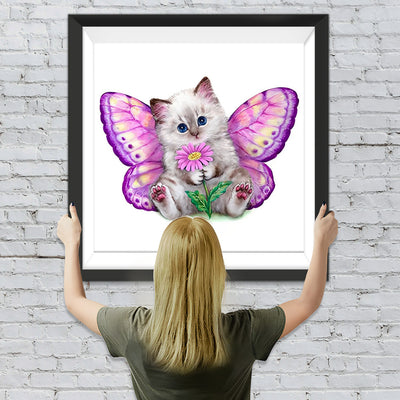 Schmetterling-Katze Diamond Painting