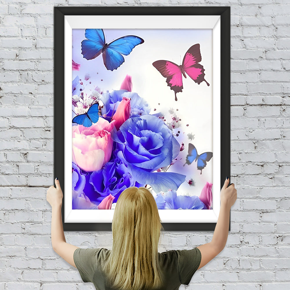 Schmetterlinge Blumen Diamond Painting