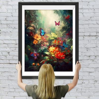 Schmetterlinge im Blumental Diamond Painting