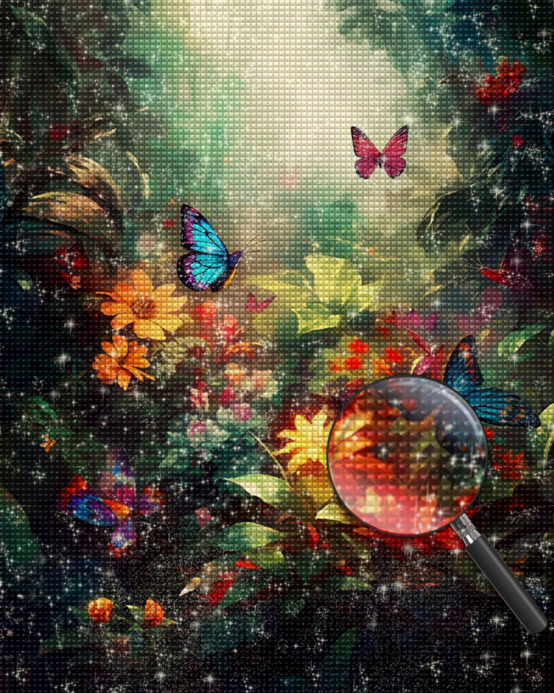Schmetterlinge im Blumental Diamond Painting