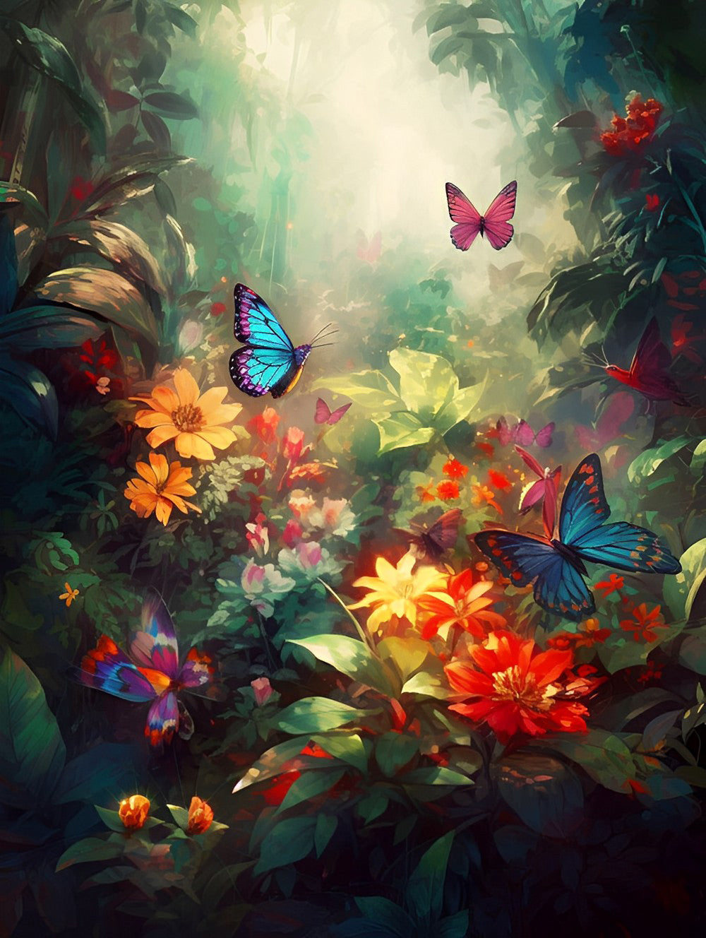 Schmetterlinge im Blumental Diamond Painting