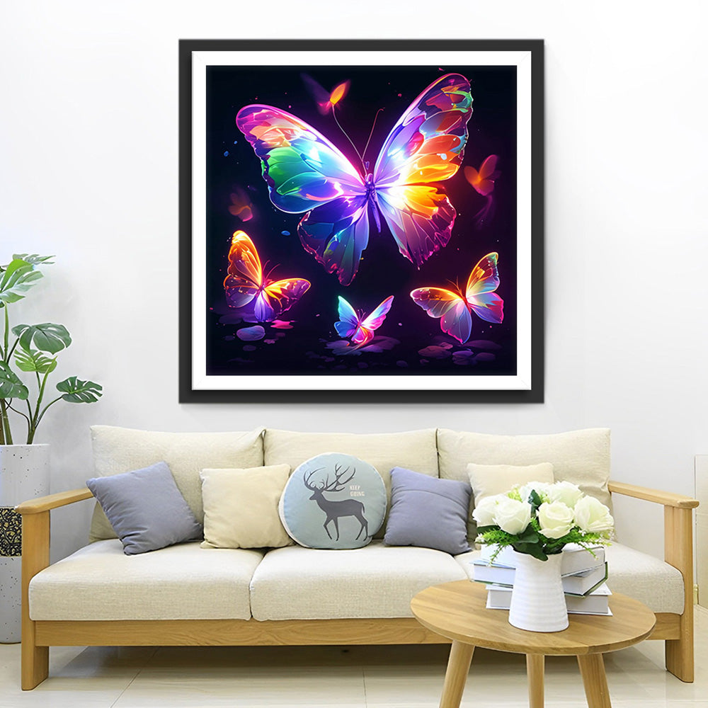 Schmetterlinge im Dunkeln leuchten Diamond Painting