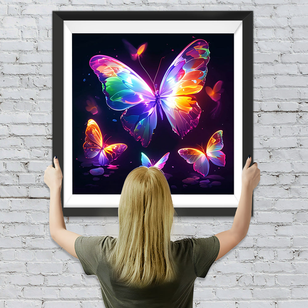 Schmetterlinge im Dunkeln leuchten Diamond Painting