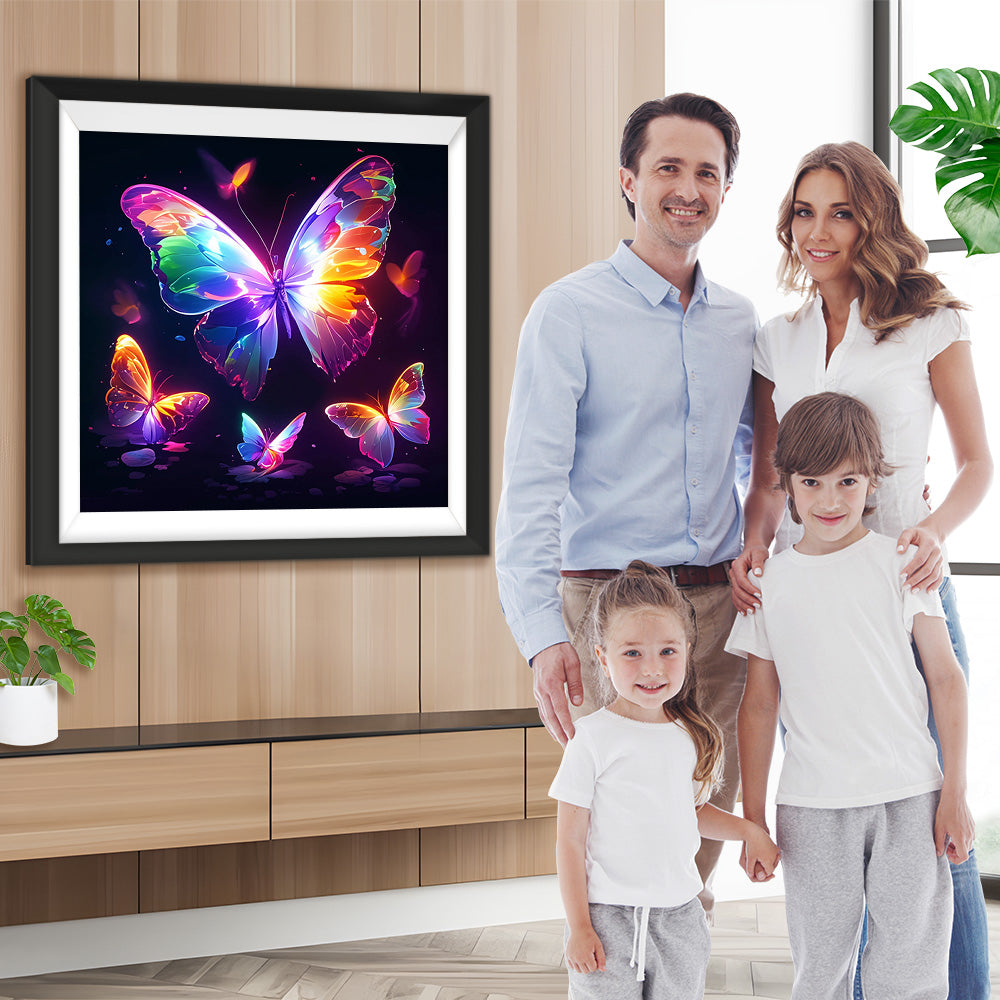 Schmetterlinge im Dunkeln leuchten Diamond Painting