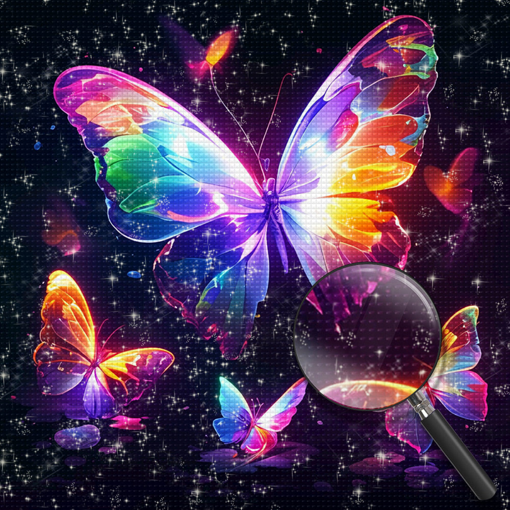 Schmetterlinge im Dunkeln leuchten Diamond Painting