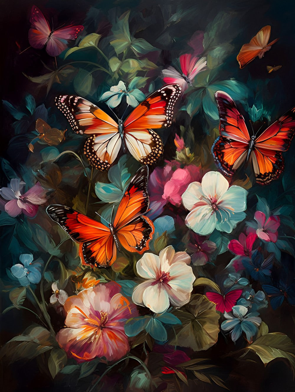 Schmetterlinge und Blumen Diamond Painting