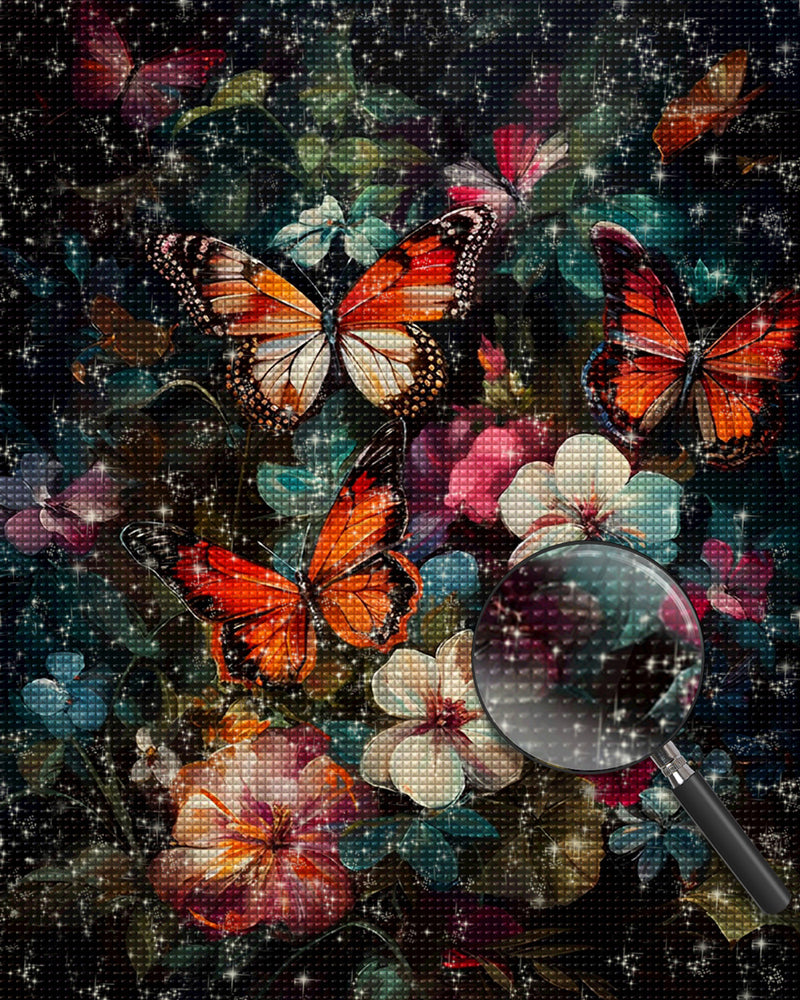 Schmetterlinge und Blumen Diamond Painting