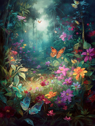 Schmetterlinge und Blumen im Spring Valley Diamond Painting