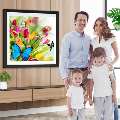 Schmetterlinge und Tulpen Diamond Painting