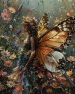 Schmetterlingsdame in Blumen Diamond Painting