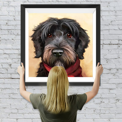 Schnauzer mit Schal Diamond Painting