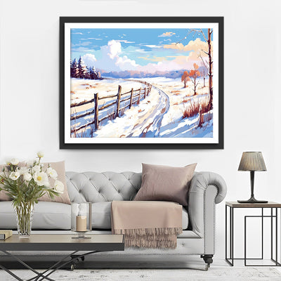 Schnee und blauer Himmel Diamond Painting