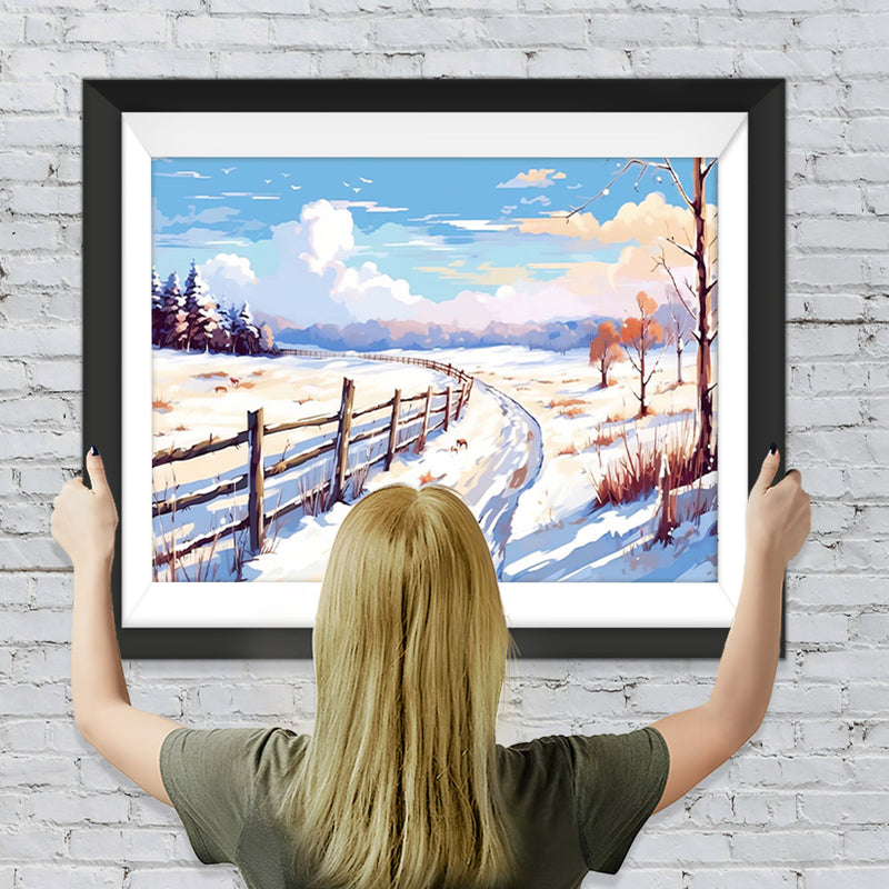 Schnee und blauer Himmel Diamond Painting