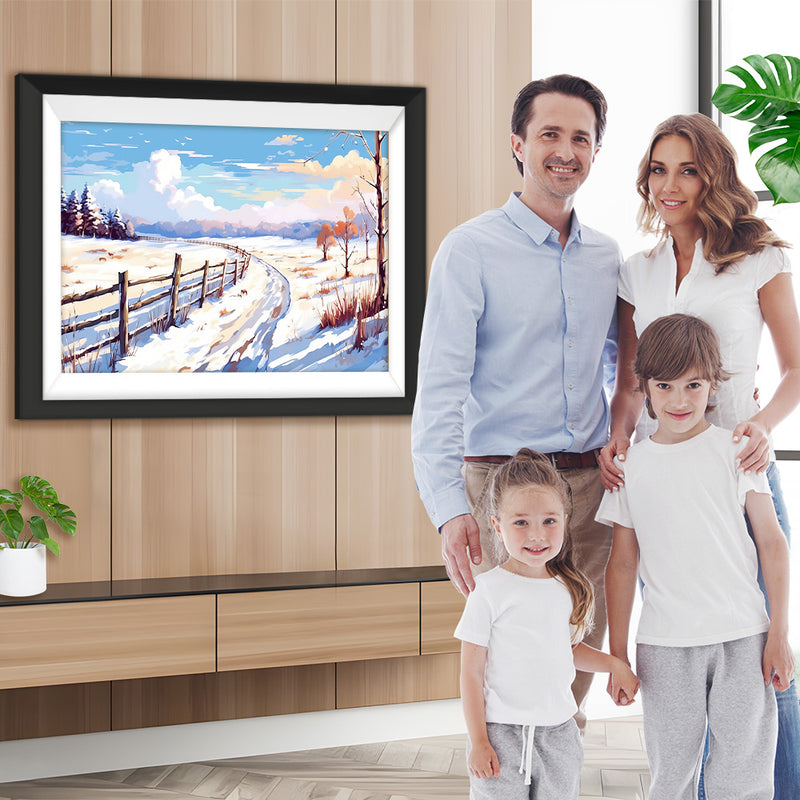 Schnee und blauer Himmel Diamond Painting