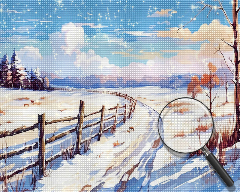 Schnee und blauer Himmel Diamond Painting
