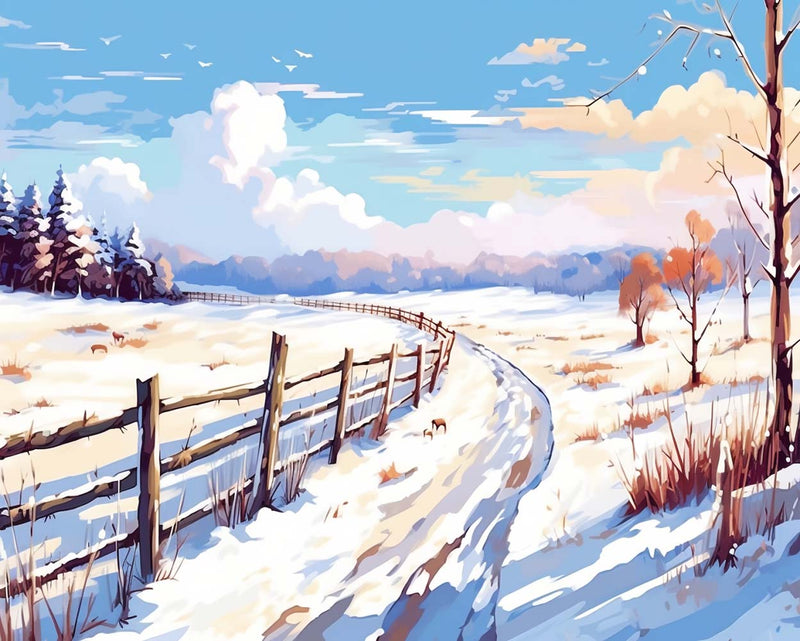 Schnee und blauer Himmel Diamond Painting