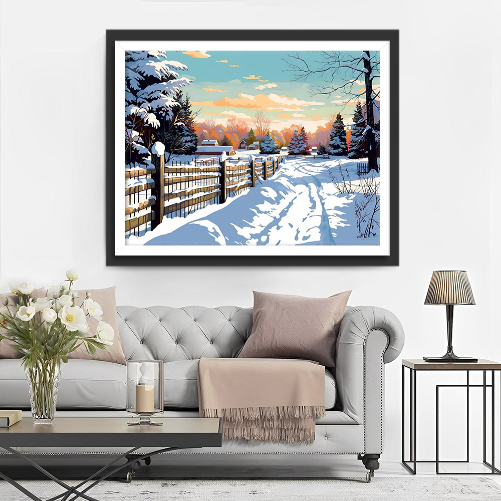 Schnee und Sonnenschein Diamond Painting