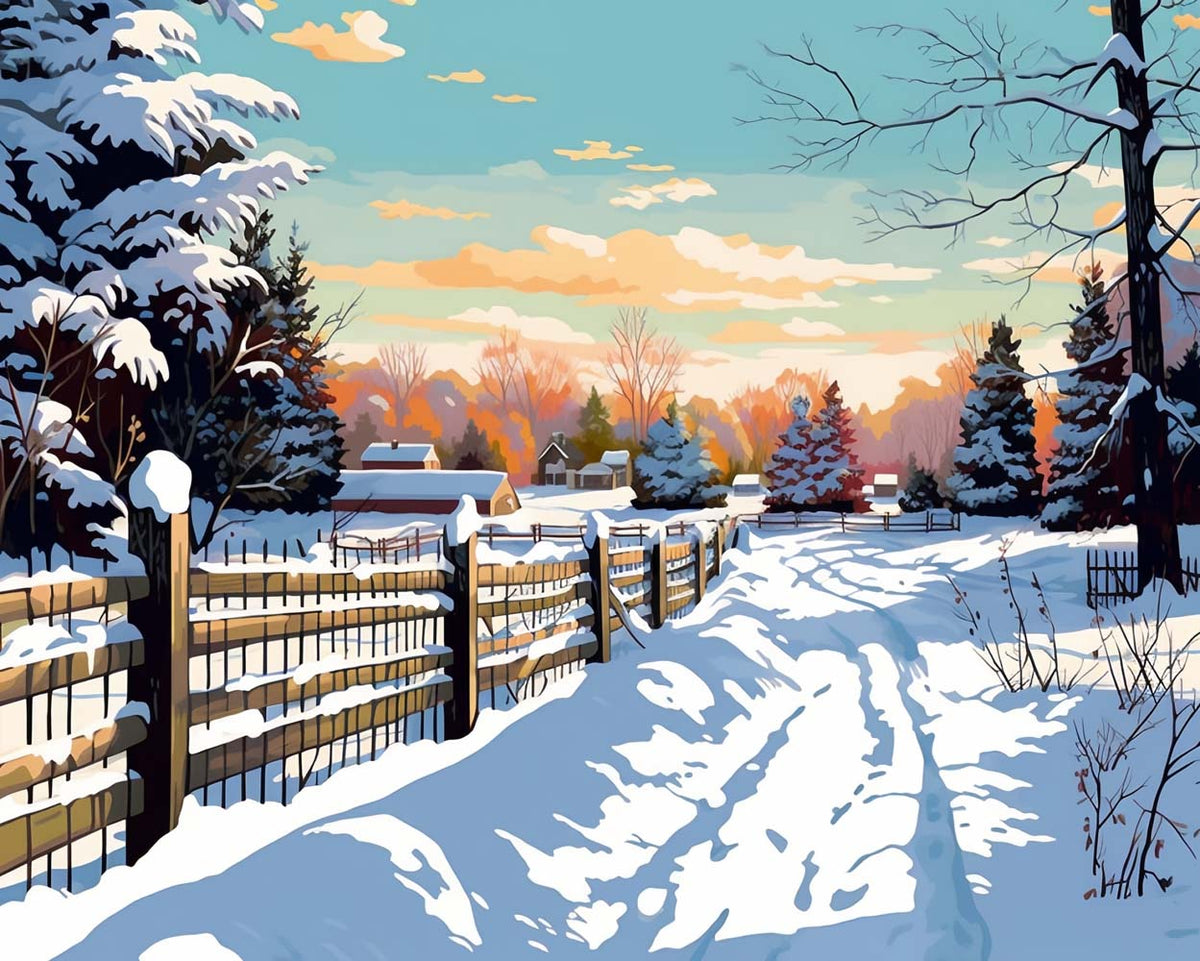 Schnee und Sonnenschein Diamond Painting