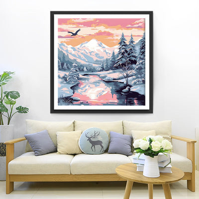 Schneebedeckte Berge Diamond Painting