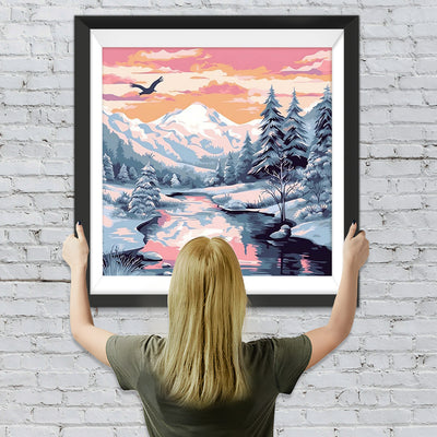 Schneebedeckte Berge Diamond Painting