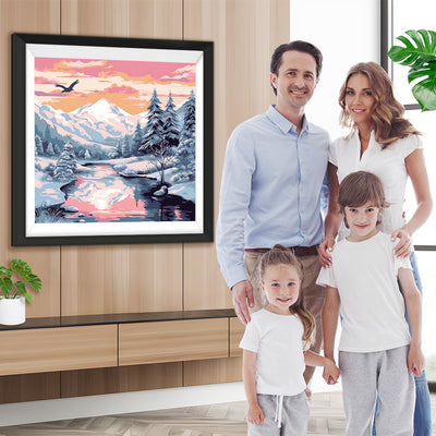 Schneebedeckte Berge Diamond Painting