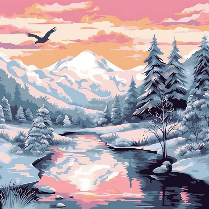 Schneebedeckte Berge Diamond Painting