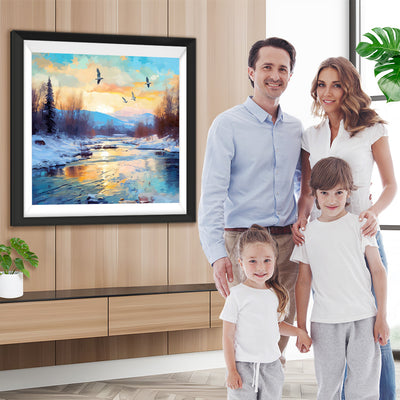Schneebedeckter See Diamond Painting