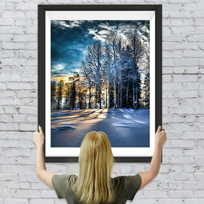 Schneebedeckter Wald Diamond Painting