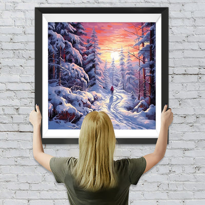Schneebedeckter Wald Diamond Painting