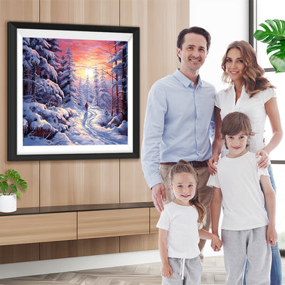 Schneebedeckter Wald Diamond Painting