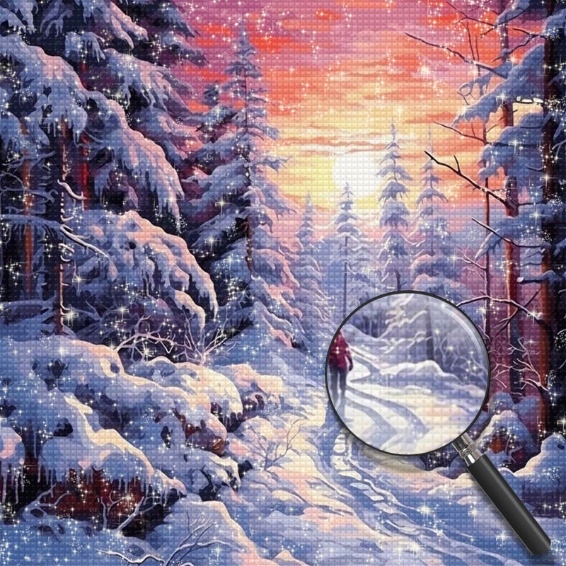 Schneebedeckter Wald Diamond Painting